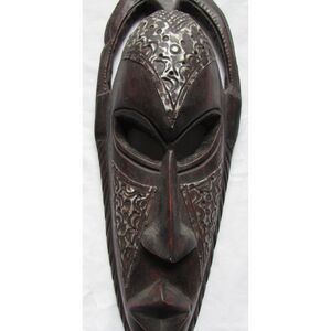 African tribal wall mask made in Ghana hand carved